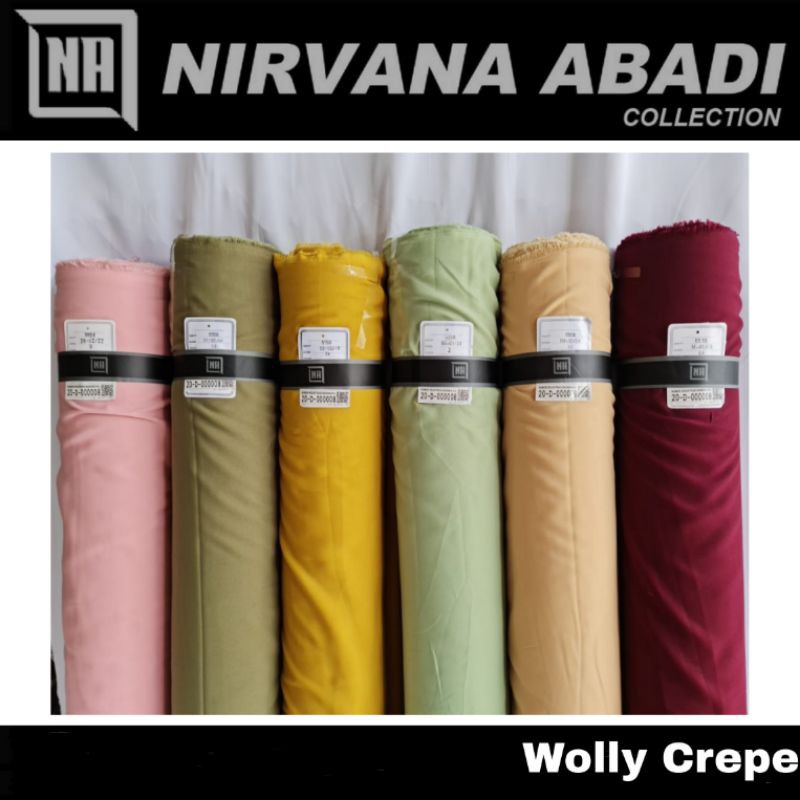 Kain Bahan Gamis Wollycrepe ROLL Kualitas Premium