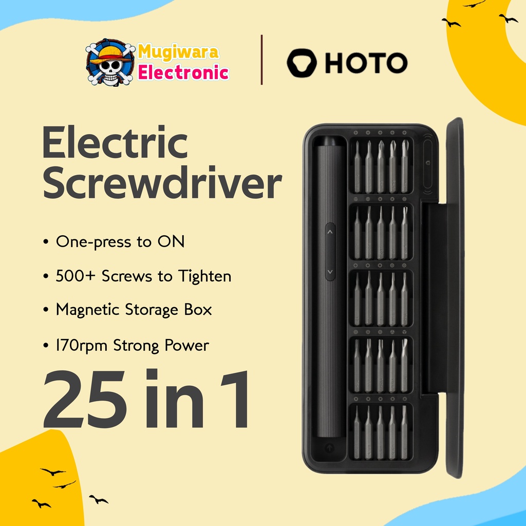 Hoto Electric Precision Screwdriver Set 25 in 1 Obeng Listrik