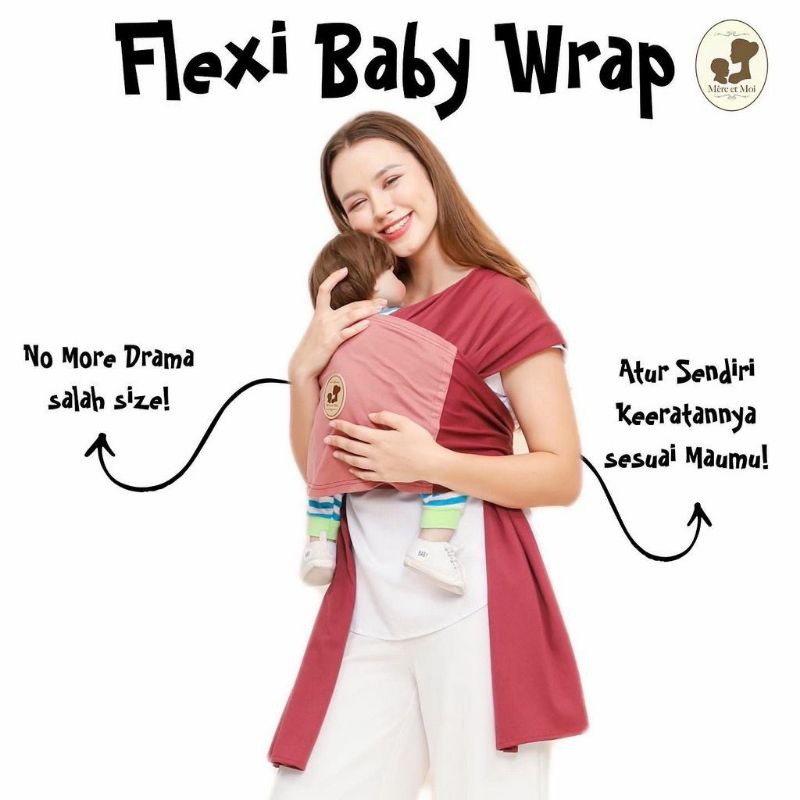 Mere et moi Flexi wrap mem73 - gendongan kaos M shape | gendongan bayi