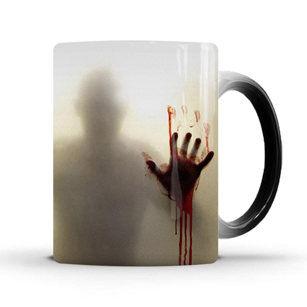 [Elegan] Mug Kopi Zombie Keramik Dekorasi Halloween Kreatif Sensitif Panas Berubah Warna Peralatan Minum