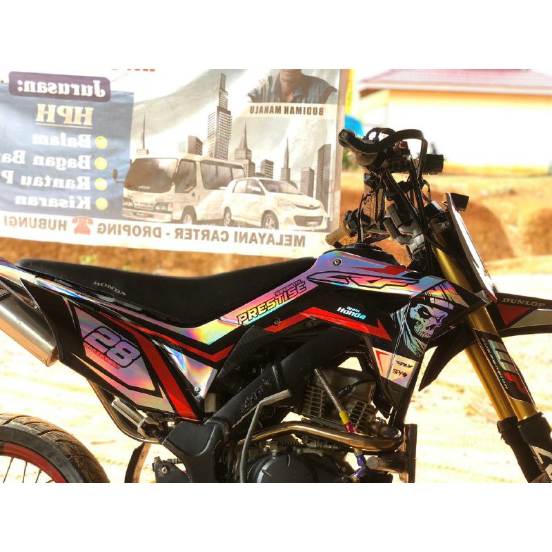 CUSTOM DECAL STIKER HOLOGRAM DEKAL STIKER PELANGI FULLBODY CRF KLX DTX DTRACKER KTM WR YZ VIAR 85 11