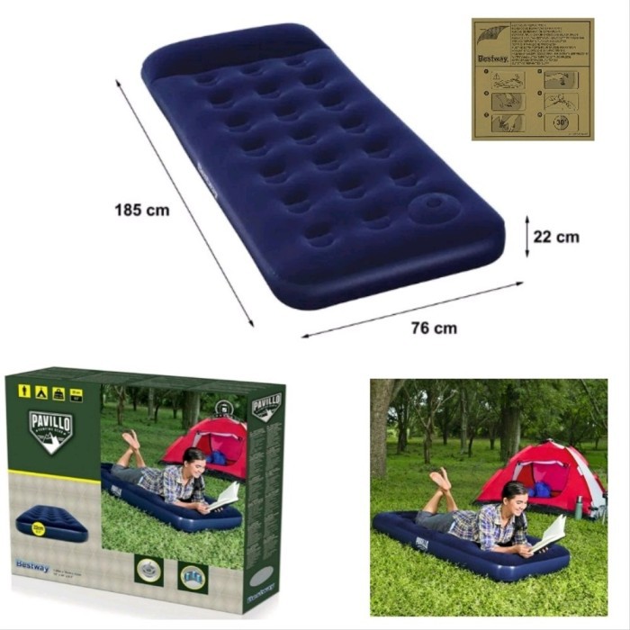 Kasur Angin Single Bestway Pavillo Matras Santai Outdoor Indoor Travel Bed Camping Gear Kasur Tiup