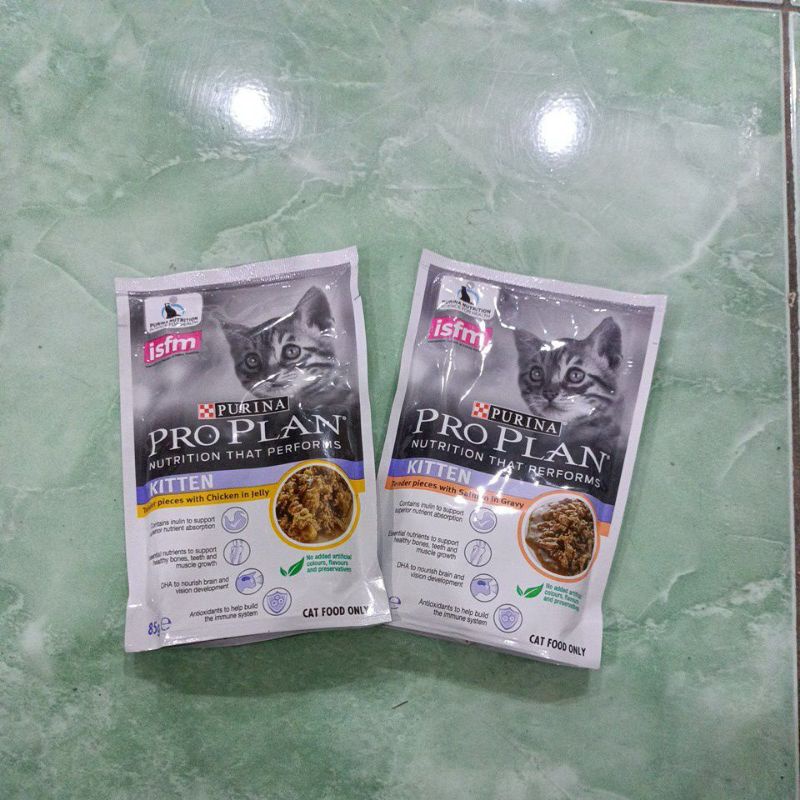 (12pouch) Proplan pouch kitten all varian 85g/ proplan saset all varian/ proplan saset