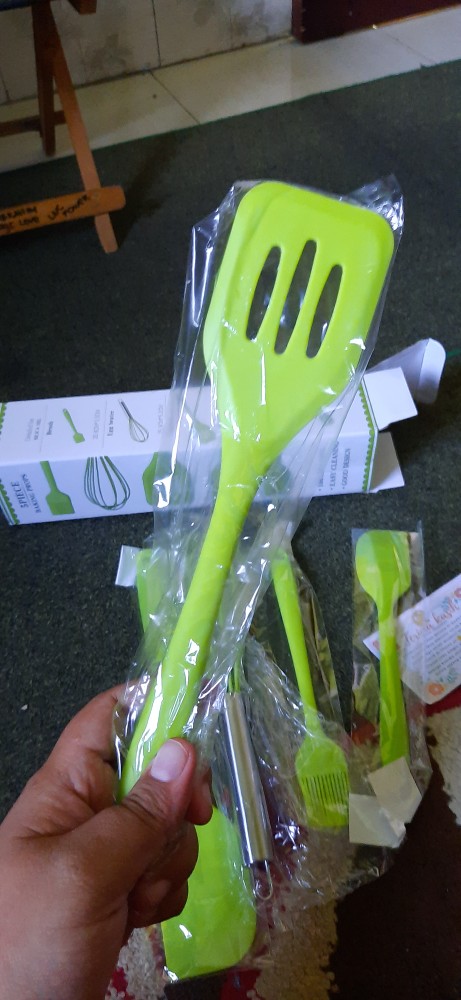 Spatula Silicone Set Sutil Silicon Set 6pcs Peralatan Masak 6in1 Kitchen Utensil Cooking Set Silikon