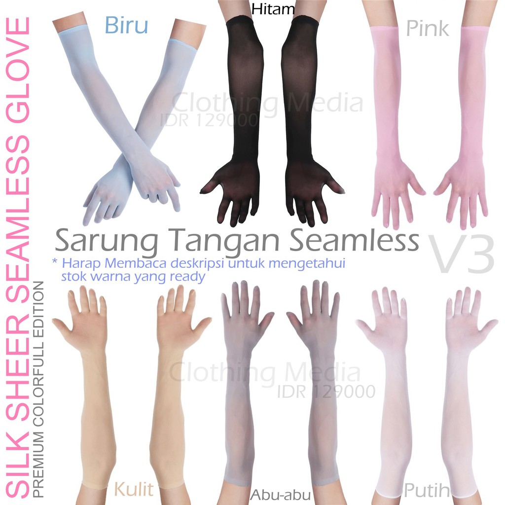 Sarung Tangan Nylon Seamless Wedding Glove V3 Bahan Stocking Pantyhose