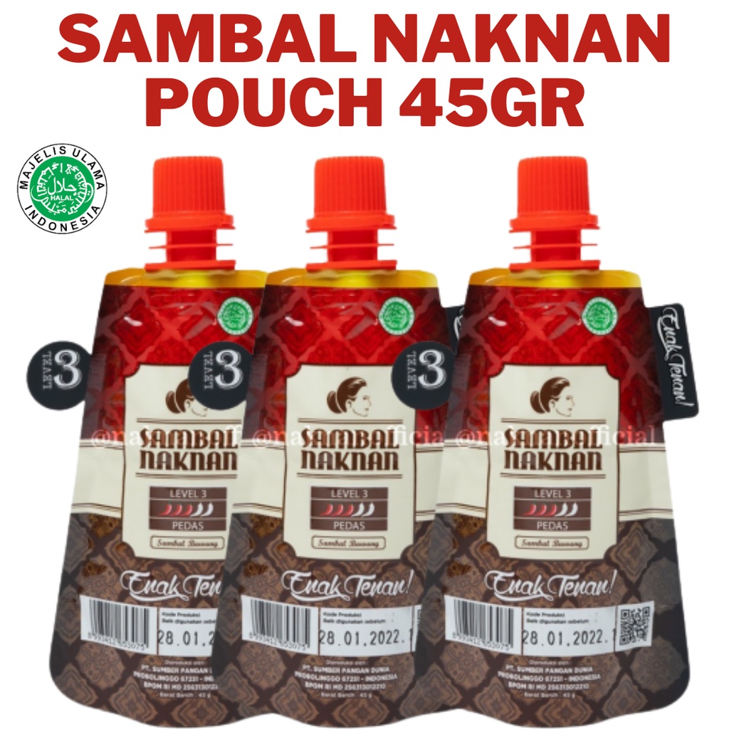 

Sambal Sambel Bawang Naknan (Enak Tenan) Pouch 45grm Praktis Murah