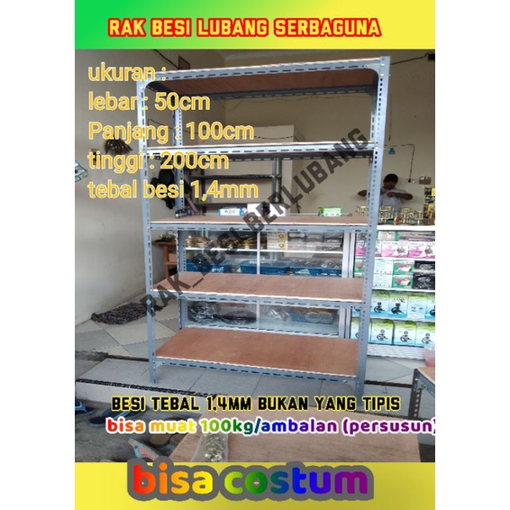 rak besi siku lubang susun 5 serbaguna tebal besi 1,6mm rak aquarium rak toko