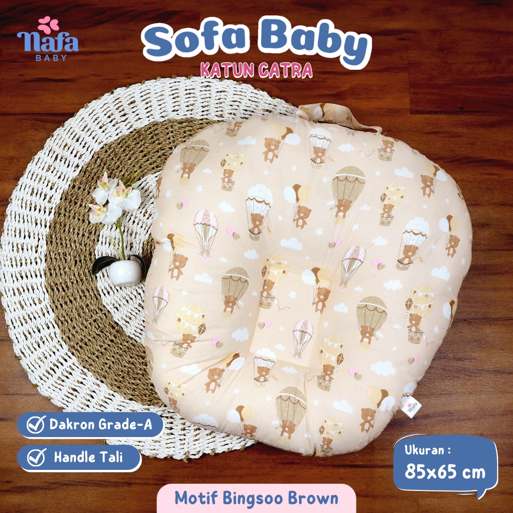 SOFA BABY TEMPAT TIDUR BAYI BANTAL KASUR BAYI MULTIFUNGSI NAFA BABY-BINGSOO BROWN