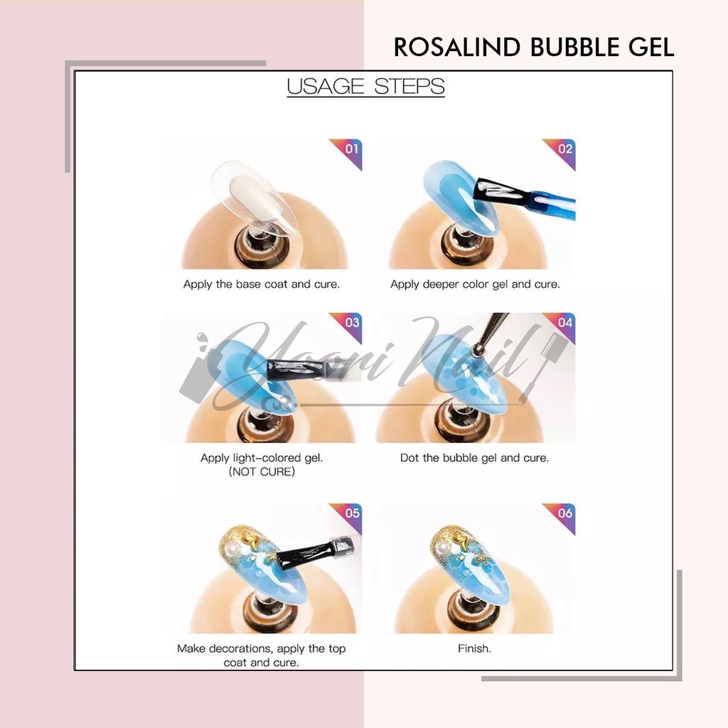 Rosalind bubble gel 5ml nail polish gel transparant uv led efek bubble