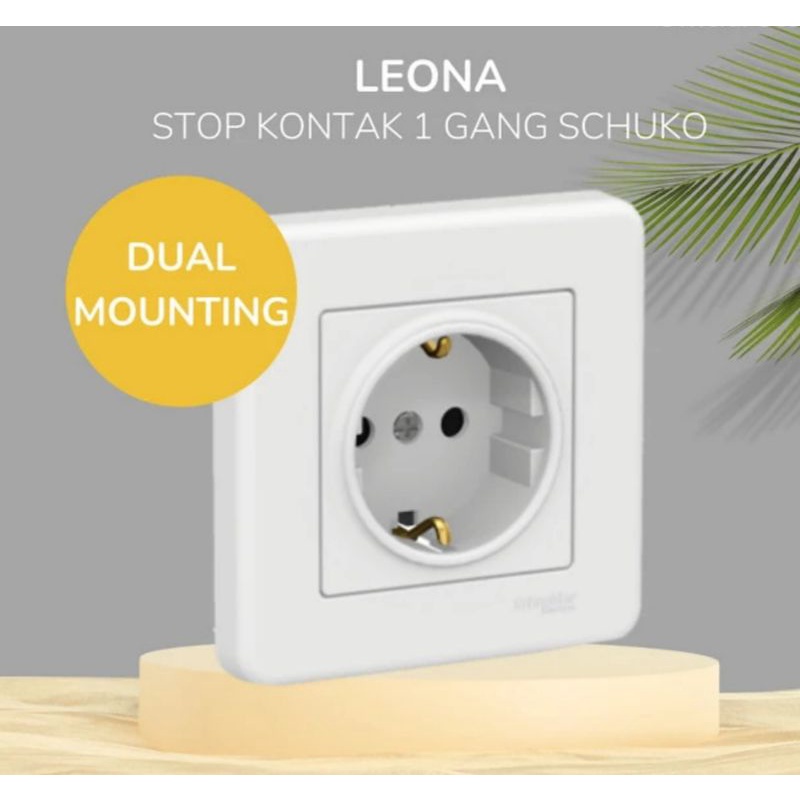 Stop kontak Schneider Leona IB / Stop kontak tanam Schneider