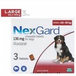 Obat Kutu Anjing NexGard Large 1 Tablet(25-50kg) Demodex Scabies