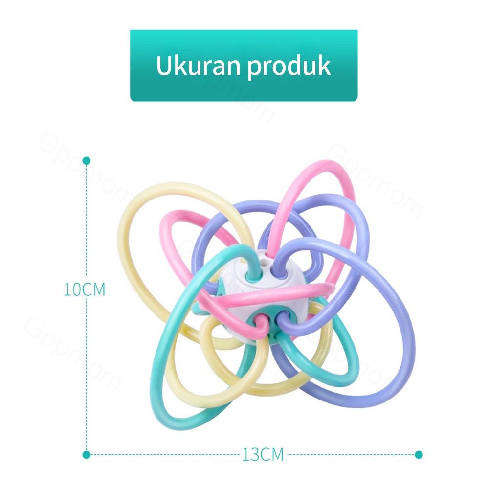 Mainan Bayi Manhattan Bola / Rattle teether bayi karet lembut / Mainan Gigitan Teether Bayi / Mainan Bayi Bola Manhattan Silikon / Taather Bayi Lembut BPA FREE (BIC)