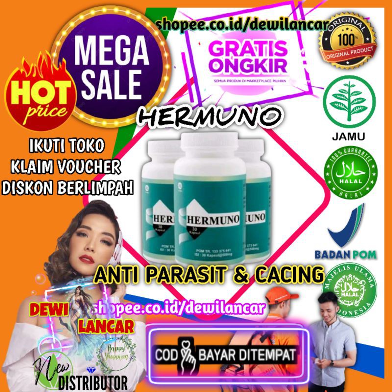 HERMUNO HENDEL FOREX ASLI 100% ORIGINAL OBAT HERBAL ANTI PARASIT CACING BAKTERI DALAM TUBUH ISI 30