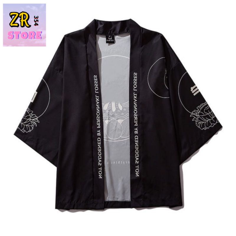 baju KIMONO Japan Style cardigan motif kanji Japanese Jepang pria wanita