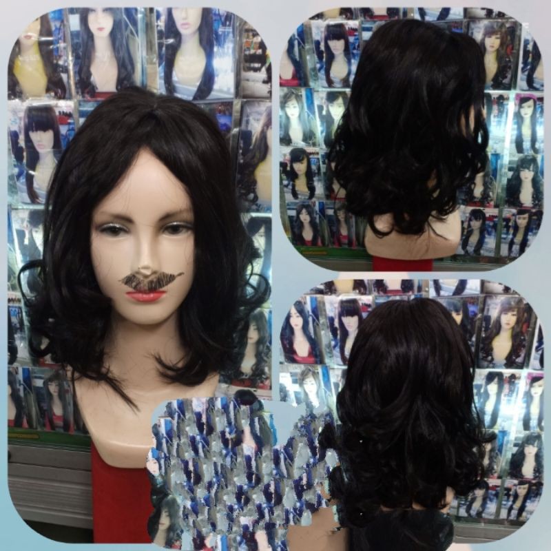 Wig Rambut Palsu Pria Warna Hitam