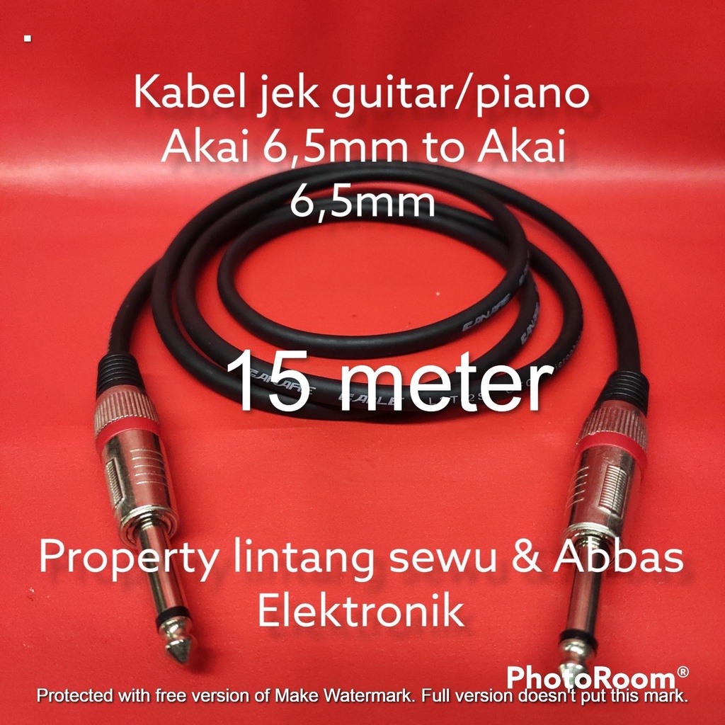 KABEL JEK GITAR PIANO  AKAI 6.5MM TO AKAI 6.5MM 15 METER