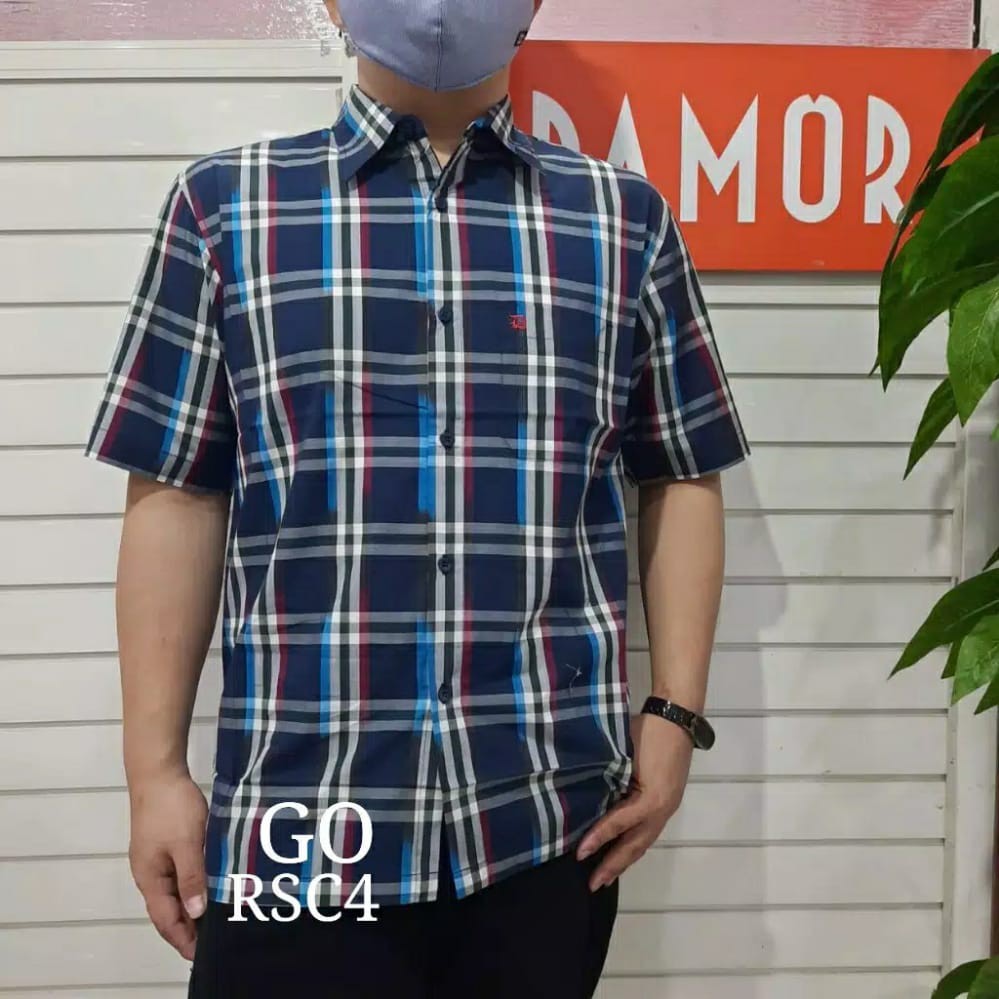 gos  RSC DAMOR (CRESSIDA) KEMEJA Reguler Pria Baju Cowok Pakaian Pria Kemeja Lengan Pendek Kasual