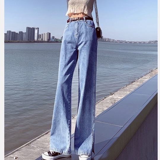 【SALE】Korean Casual Split Long pants Jeans Celana Panjang Jeans  Belah Samping  2150 (S/M/L)