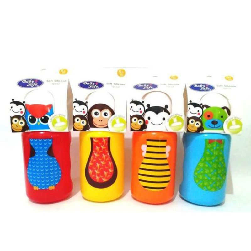 SK005 Baby Safe Bottle Silicone Spout Sippy Cup 300ml Botol Minum Bayi Anak Babysafe