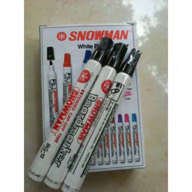 

Spidol/supidol snowman white board biru&hitam
