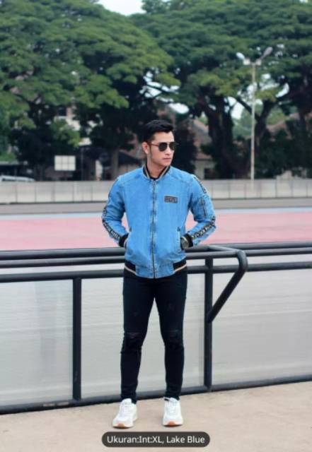 Jaket Jeans Bomber Pita Bordir Pria Jaket Jeans Bomber Roca Fella Jaket Jeans Bomber Distro