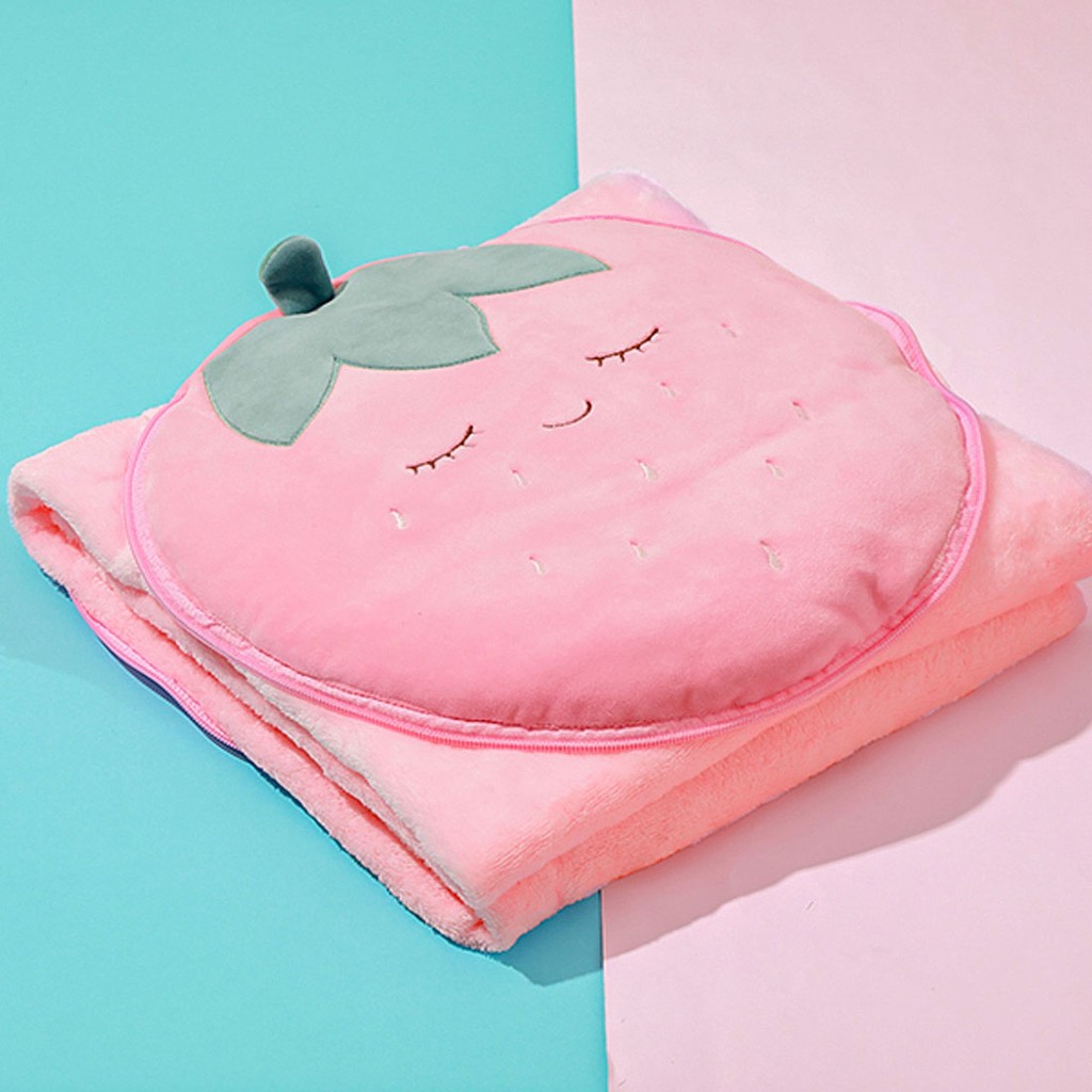 MINISO Blanket / Selimut Lipat Bulu Super Lembut Halus Motif Buah Seri Lucu 90 x 120 cm-3