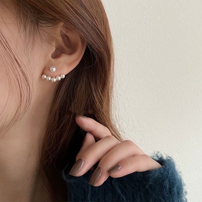 Anting Tusuk Gantung Wanita Bahan Metal Desain Geometri Hias Mutiara Gaya Korea / Retro Untuk Hadiah 2022