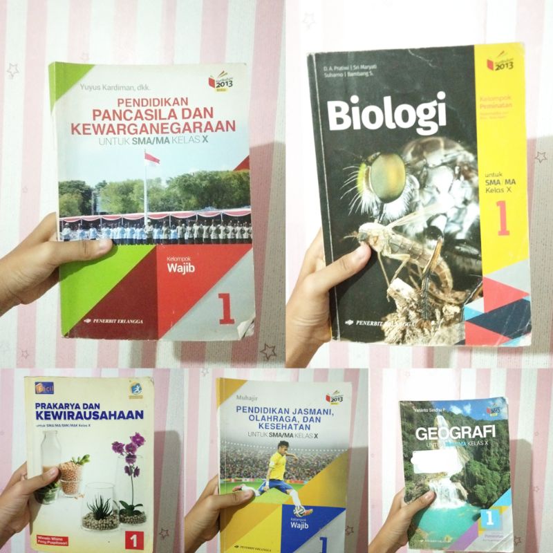 PRELOVED BUKU PAKET KELAS 10 X SMA ERLANGGA FACIL PPKN BIOLOGI PJOK OLAHRAGA PRAKARYA BIOLOGI GERGRA