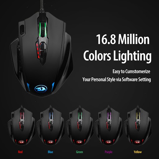 Mouse Gaming Redragon Wired Macro RGB IMPACT M908