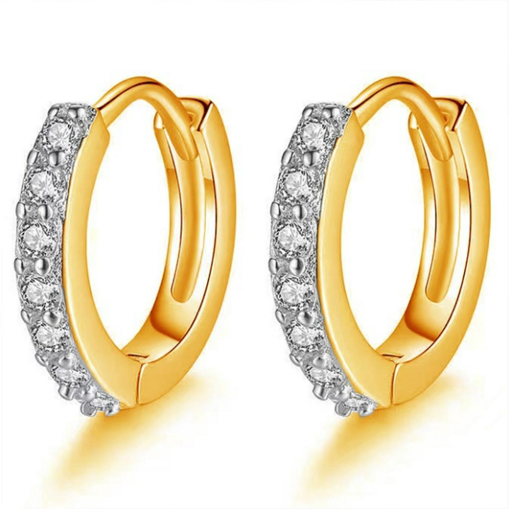1 Pasang Anting Tusuk Model Kristal Silver Elegan untuk Wanita / 2 Anting Tusuk Model Kristal Silver Elegan untuk Wanita