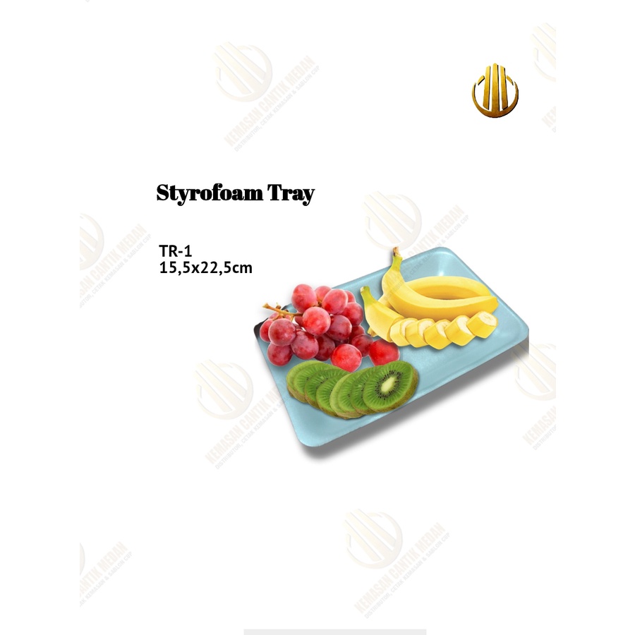 styrofoam tray buah/sayur/daging/ikan/kacang-kacangan