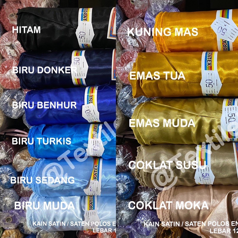 ( per setengah meter ) Kain satin polos saten SILK ENGLAND CLARISSA BRIDESMAID Lebar 120 cm bahan SCHRUNCHIE BAJU DRESS KERUDUNG JILBAB HIJAB DEKORASI NATAL CRAFT HAMPERS PARSEL bukan velvet