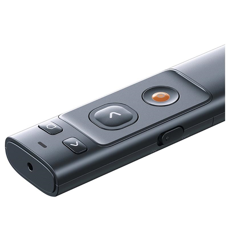 Baseus Orange Dot Wireless Laser Presenter Red Pointer USB Type C 2.4GHz - ACFYB-0G - Gray