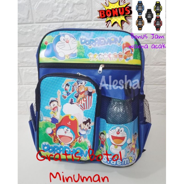 Tas ransel anak sekolah karakter Doraemon/banyak bonusnya