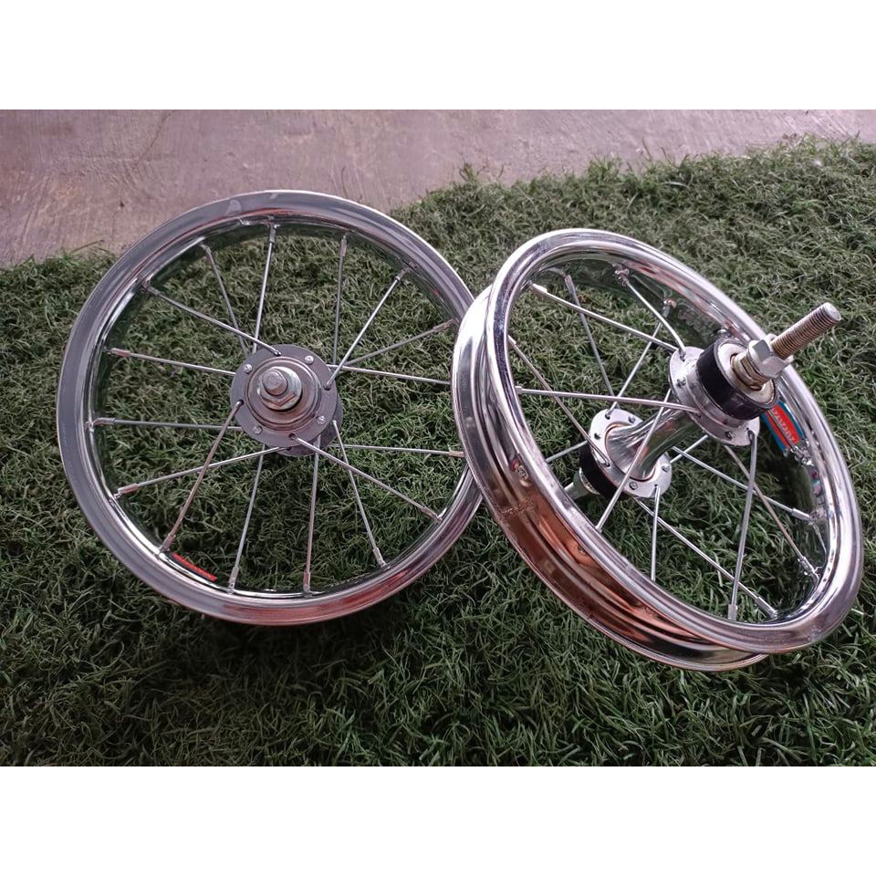 Wheelset Araya Sepeda Anak Ukuran 12 Sepasang Depan Belakang velg/rims alloy dan besi