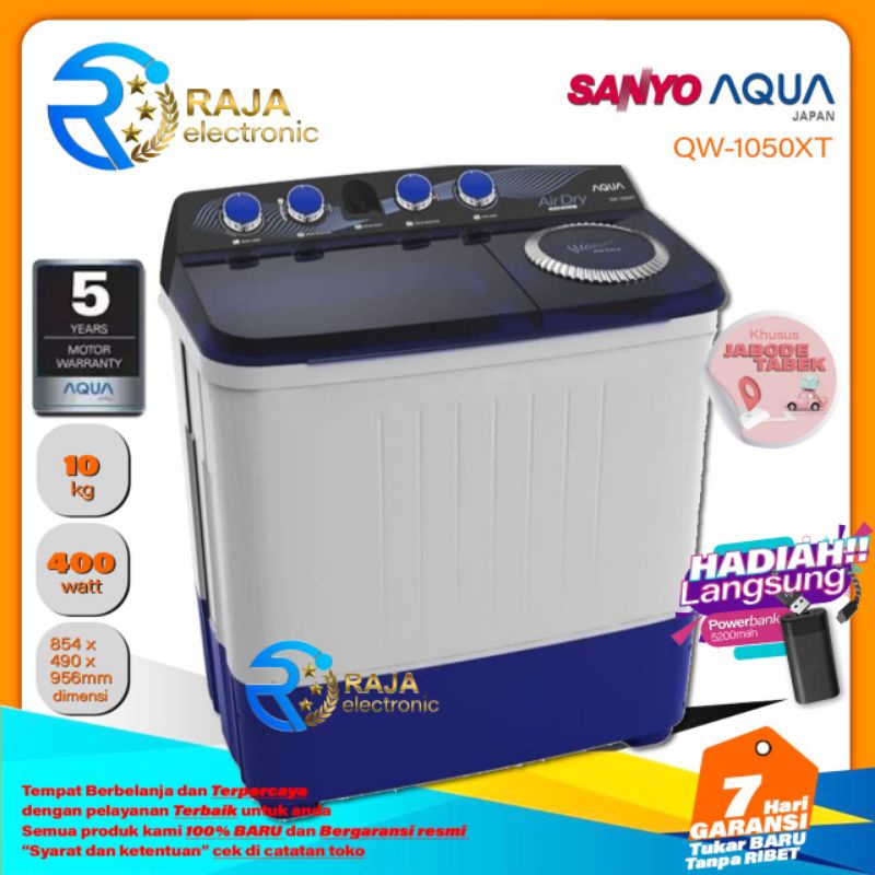 Mesin Cuci AQUA JAPAN QW-1050XT 2 Tabung  10 Kg bergaransi resmi AQUA SANYO