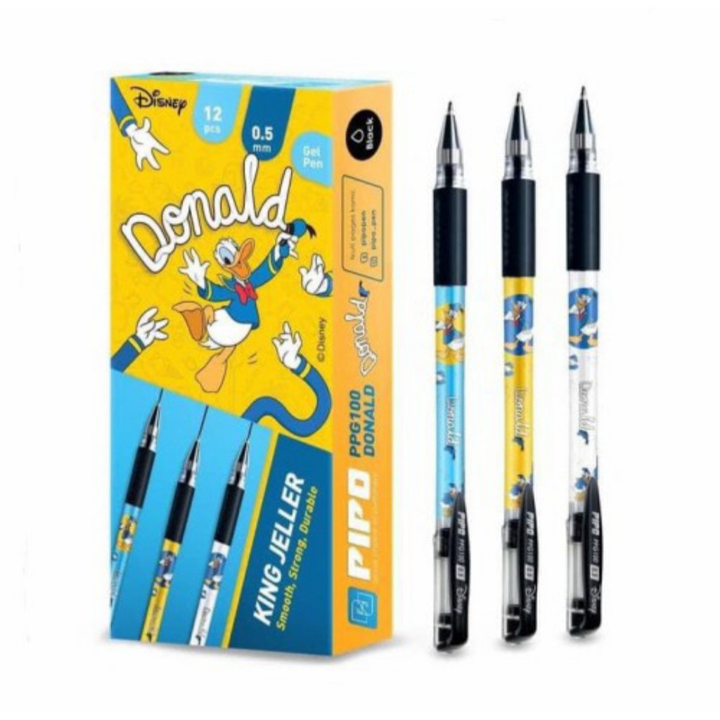 

Pena Gel | Gel Pen | Pulpen | Bolpen PIPO PPG 100 Donald 0.5mm Hitam