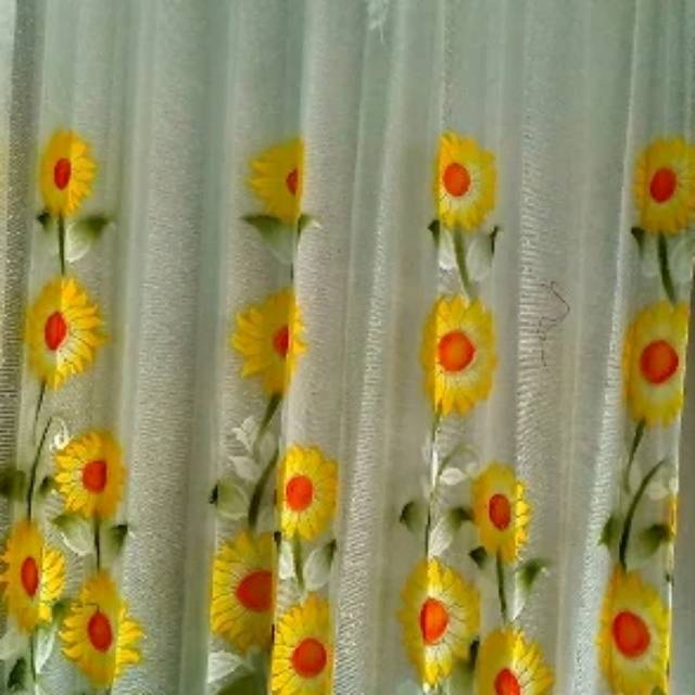 Vitrase gorden/gorden putih/gorden vitras polos/vitras bunga matahari/dalaman gorden/vitras murah