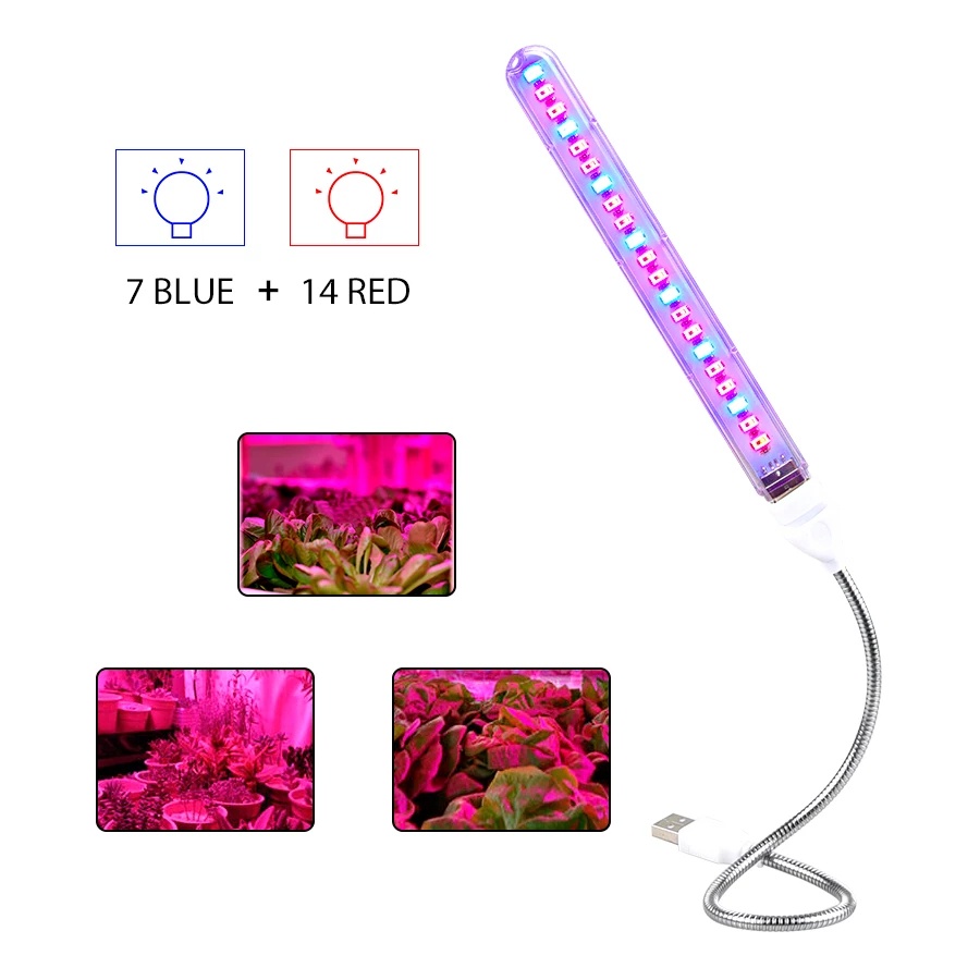 [5V LED Portable Plant Growing Lamp] [Full Spectrum Red &amp; Blue Succulent Plant Light] [Indoor USB Phytolamp For Plants Flowers Seedling Greenhouse]