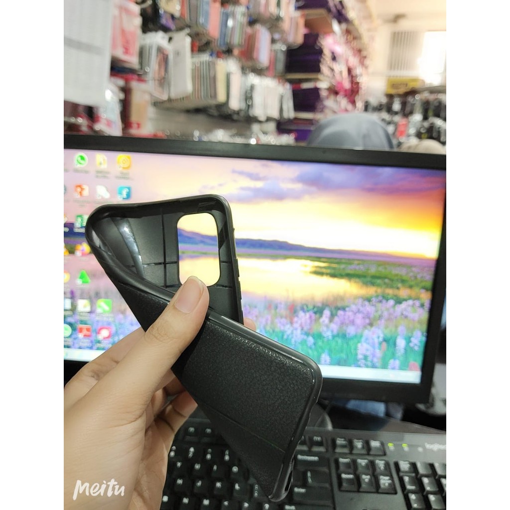 Auto Fokus Vivo V19 6.44 inchi Leather Soft Case VIVO V19 AUTOFOCUS Motif Kulit Jeruk