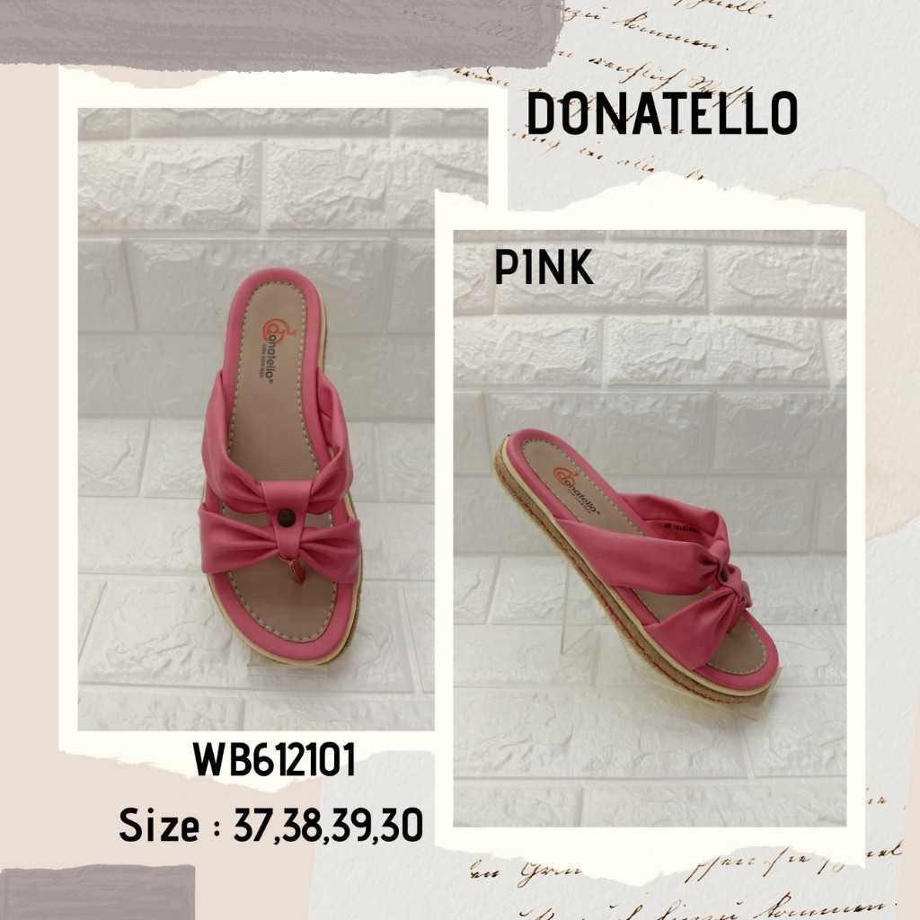 DONATELLO (WB612102) - PINK,CREAM - SANDAL FLAT WANITA