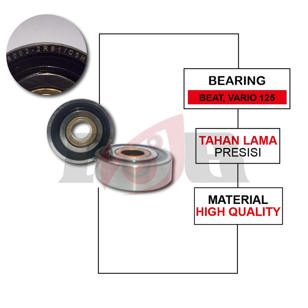 Aspira Laher Bak Cvt Vario Beat Scoopy 6002 2RS Ball Bearing Motor