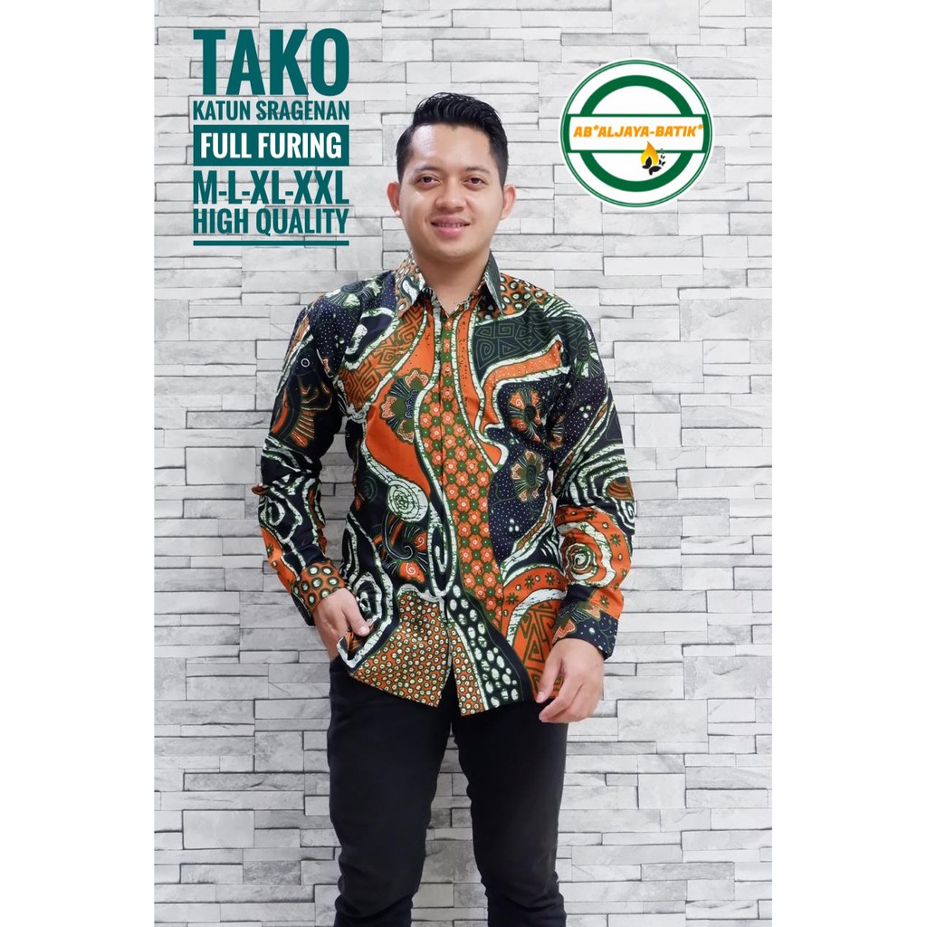 Atasan Kemeja Batik Pria Panjang Modern Premium TAKO batik aljaya