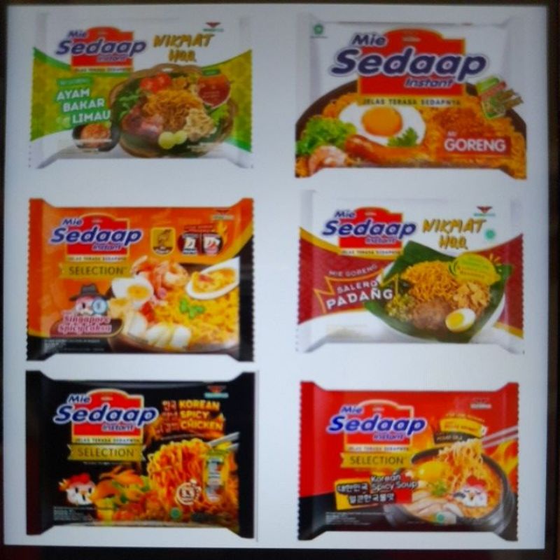 

aneka MIE SEDAAP harga per bungkus 90g