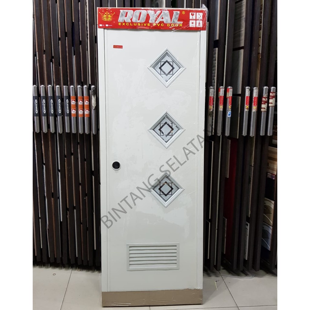 PINTU PVC ROYAL/ PINTU KAMAR MANDI PVC ROYAL RE3G KACA