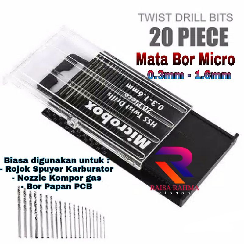 Mata Bor Microbox Mini drill Hss Mata Bor  Rojok Spuyer Karburator Nozzle Kompor gas Papan PCB