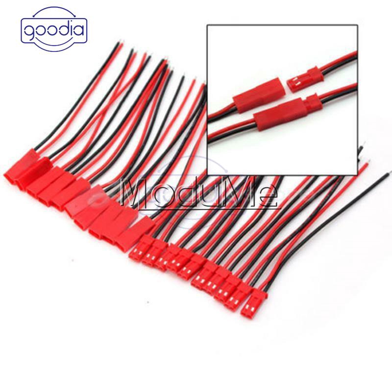 [IN STOCK/COD] 1/5/10 Pairs 100mm JST Connector Plug Cable Line Male+Female RC Lipo Battery MO