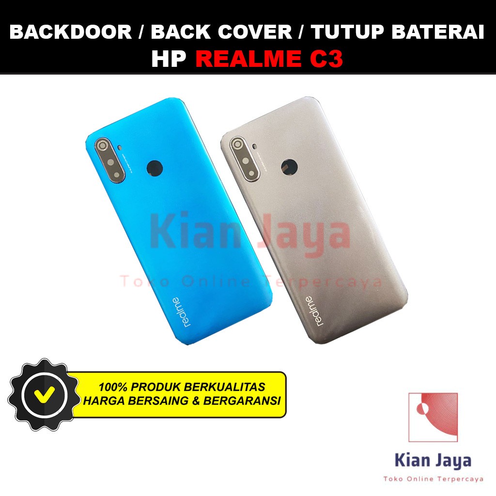 Backdoor Realme C3 Back Cover Tutup Belakang Baterai Cassing Casing Backcase Original