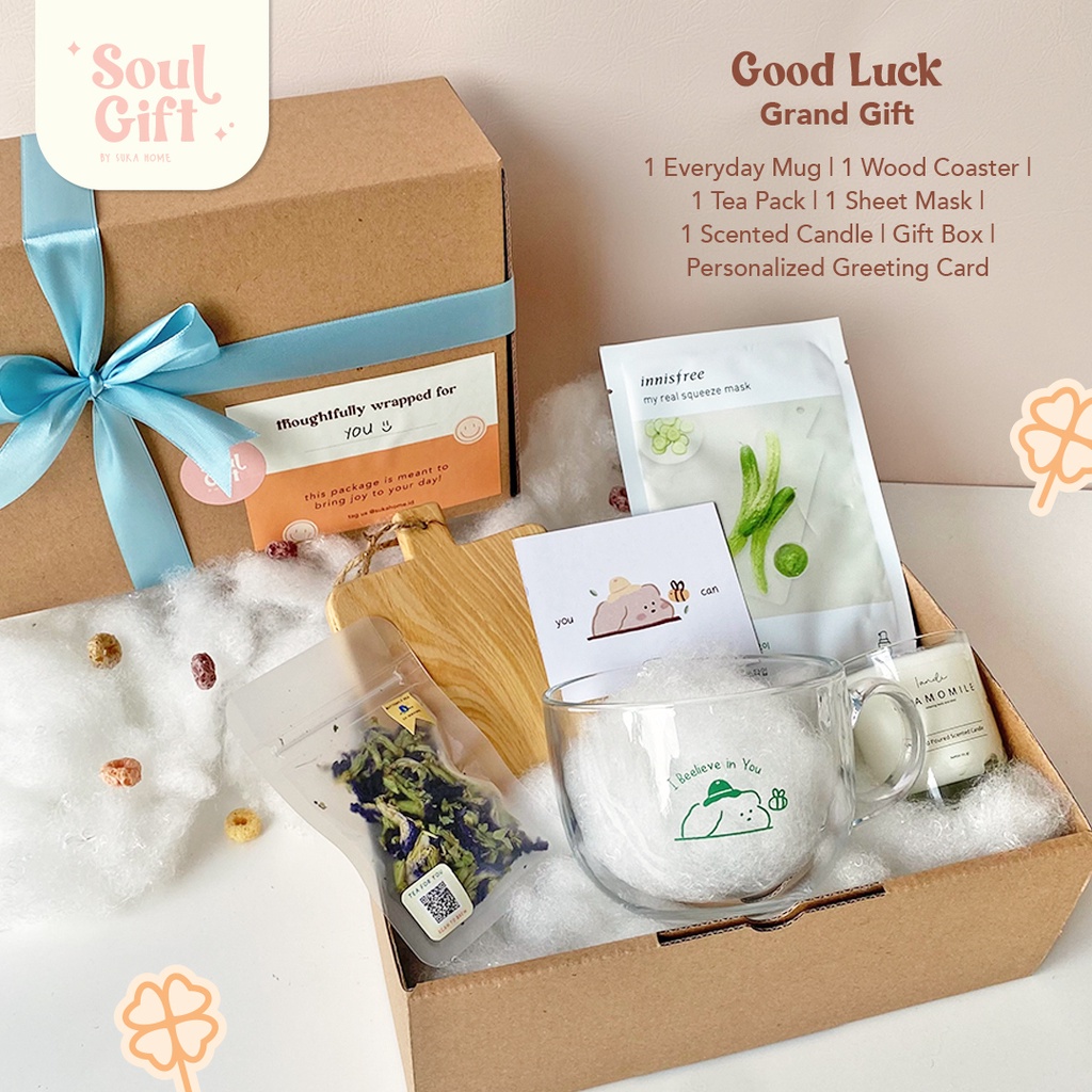 Good Luck Gift Set Birthday Package | Paket Hadiah Untuk Sahabat | Gift For Him Hampers | Kado Self Reward | Gift Set Aesthetic | Paket Hadiah Ucapan Selamat | Hampers Scented Candle | Reed Diffuser Premium | NEW Gift Package - Soul Gift by Suka Home |