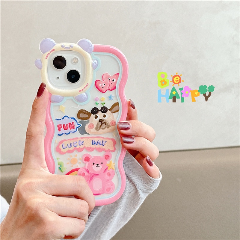 Soft Case Pelindung Lensa Shockproof Motif Kartun Monster Kecil Untuk iPhone 14 13 12 11 Pro Max X Xr Xs Max 7 8 6 6s Plus SE 2020